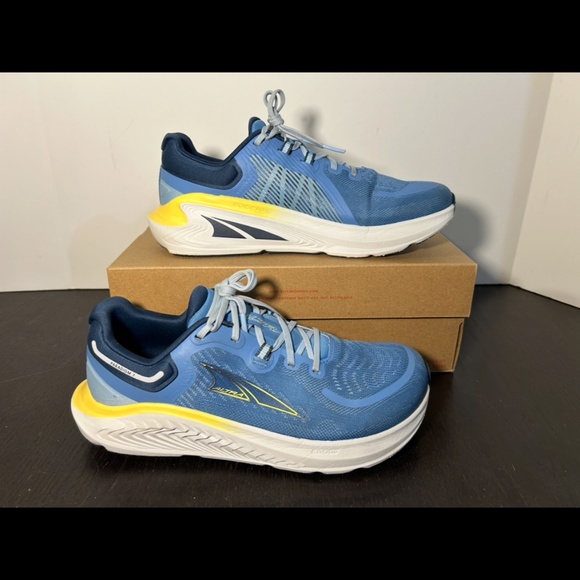 Altra Paradigm 7 Running Shoes Sneakers Blue/White/Yellow Womans 9 - Picture 2 of 16